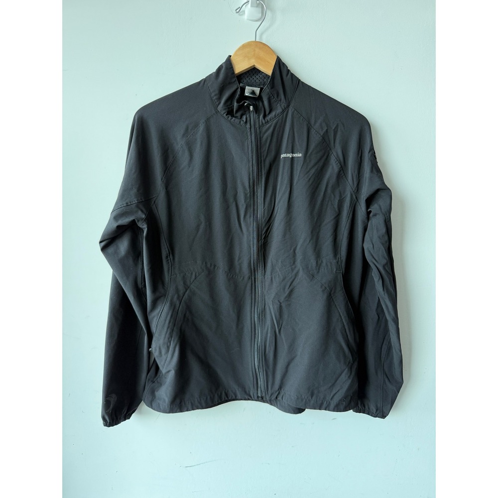 Patagonia Womens Black Full Zip Softshell Jacket Mesh Collar Medium